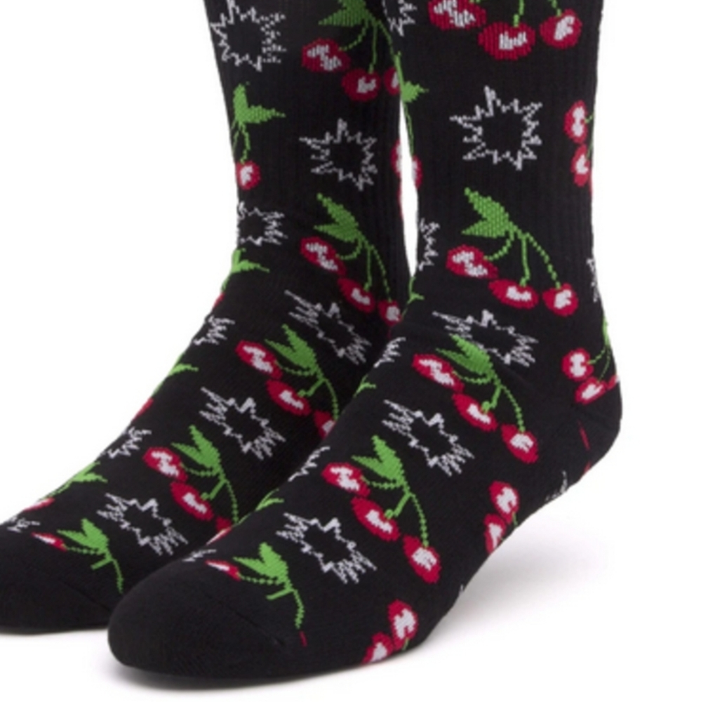 HUF Dark Cherry Popping Cherries Socks.  (2 Pairs)
